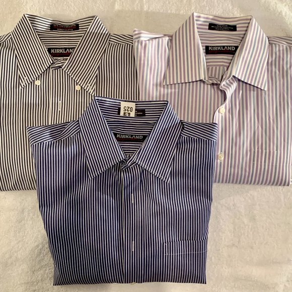 Kirkland Men's Long Sleeve Dress Shirts...Lot of 3 - Picture 1 of 13